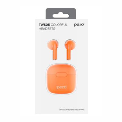 Наушники True Wireless PERO TWS05 COLORFUL, бордовый