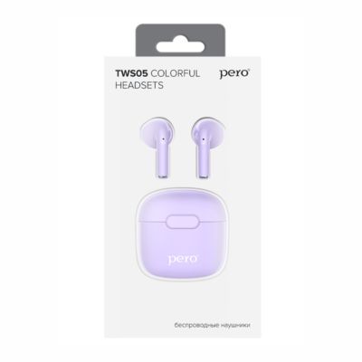 Наушники True Wireless PERO TWS05 COLORFUL, салатовый
