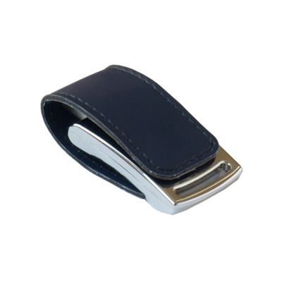 Кожа 20 Элегант, темно-синий, мини чип USB 2.0, 4Gb, переходник мини-пвх