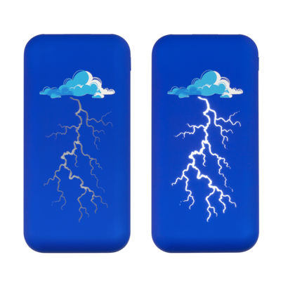 Беспроводное зарядное устройство "Sticky SOFTTOUCH", 10000 mAh с подсветкой логотипа и присосками, цвет синий