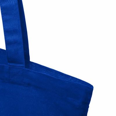 Эко-сумка Madras объемом 7 л из переработанного хлопка плотностью 140 г/м2, ярко-синий