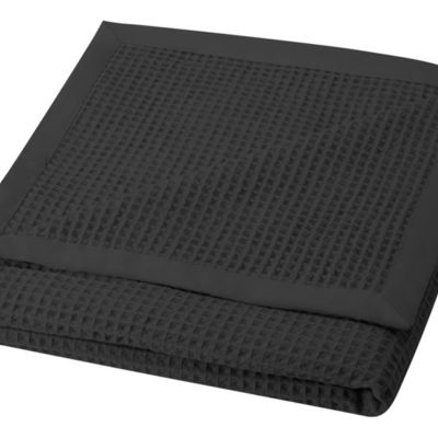 Вафельное одеяло Abele 150 x 140 см из хлопка, сплошной черный