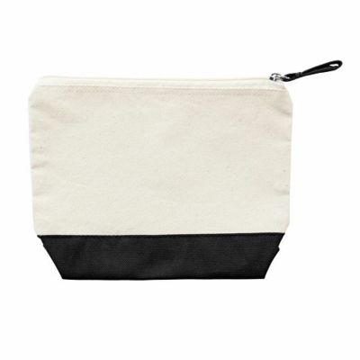 Косметичка DOEL из хлопка плотностью 280 г/м2, бежевый/черный