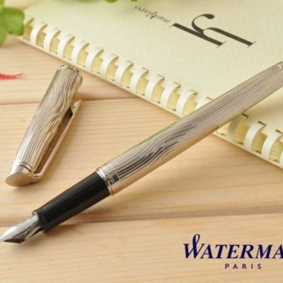 Перьевая ручка Waterman Hemisphere Deluxe , цвет: Metal CT, перо: F