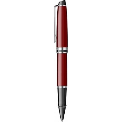 Ручка-роллер Waterman Expert Dark Red Lacquer CT Black, стержень: Fblk