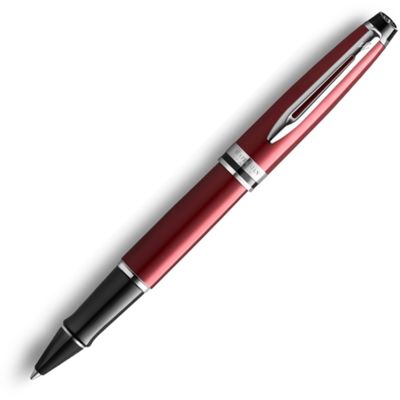 Ручка-роллер Waterman Expert Dark Red Lacquer CT Black, стержень: Fblk