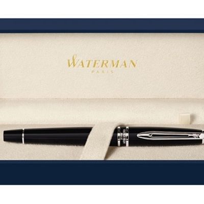 Ручка-роллер Waterman Expert, цвет: Black Laque CT, стержень: Fblk