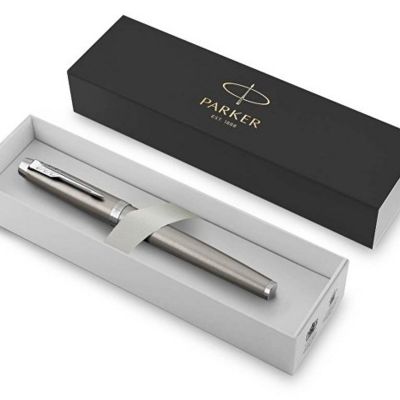 Перьевая ручка Parker IM Stainless Steel CT, перо: F, цвет чернил: blue, в подарочной упаковке.