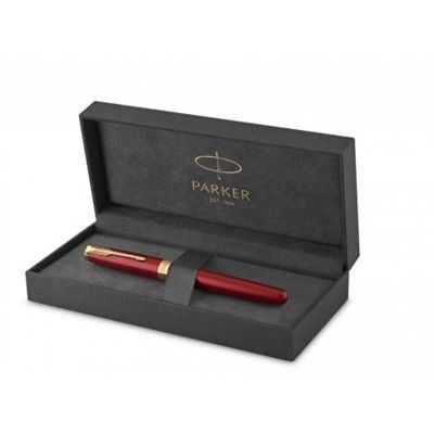 Перьевая ручка Parker Sonnet , Lacquer Intense Red GT, перо: F, цвет чернил: black, в подарочной упаковке