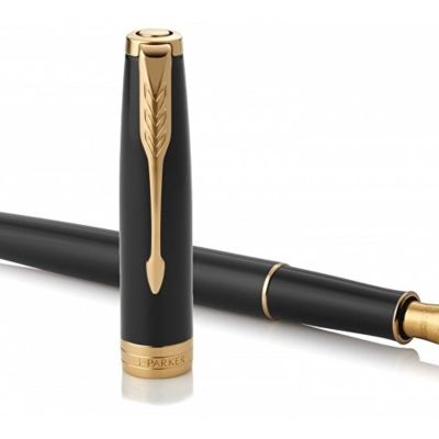 Перьевая ручка Parker Sonnet Black Lacquer GT, перо: F или М , цвет чернил: black, в подарочной упаковке