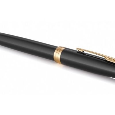 Перьевая ручка Parker Sonnet Black Lacquer GT, перо: F или М , цвет чернил: black, в подарочной упаковке