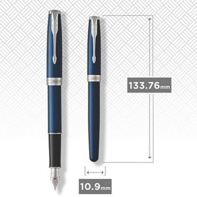 Перьевая ручка Parker Sonnet Blue Subtle CT, перо: F, цвет чернил: black, в подарочной упаковке