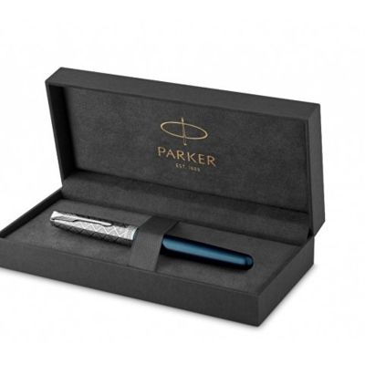 Перьевая ручка Parker Sonnet Premium Refresh BLUE CT, перо 18K, толщина F, цвет чернил black, подарочной упаковке