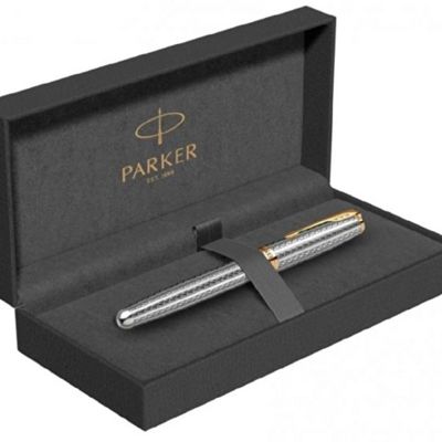 Перьевая ручка Parker Sonnet Silver Mistral GT, перо: F, цвет чернил: black, в подарочной упаковке