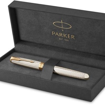 Перьевая ручка Parker Sonnet Silver Mistral GT, перо: M, цвет чернил: black, в подарочной упаковке