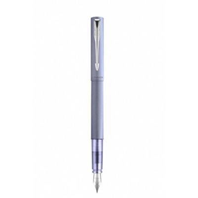 Перьевая ручка Parker Vector XL Silver Blue CT, цвет чернил blue, перо: F/M, в подарочной упаковке.