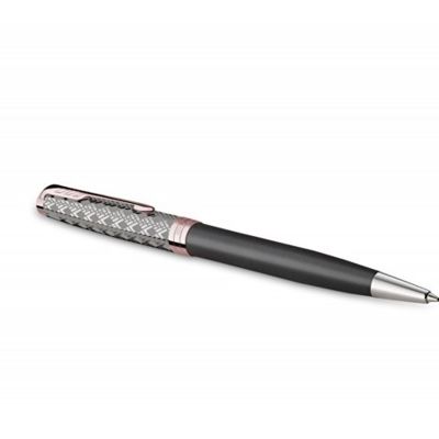 Шариковая ручка Parker Sonnet Premium Metal & Grey Lacquer PGT, стержень: M, цвет чернил: black , в подарочной упаковке