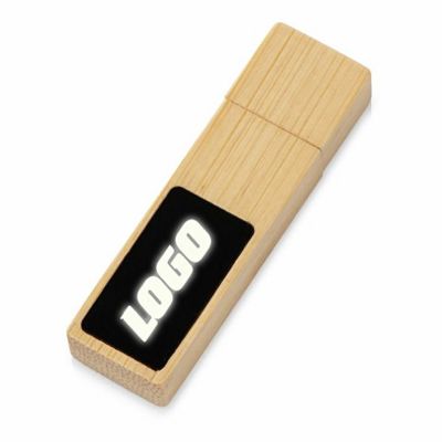 USB 2.0- флешка на 32 Гб c подсветкой логотипа Bamboo LED