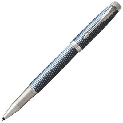 Ручка роллер Parker IM Premium T318  Blue Grey CT, стержень: F, цвет чернил: black, в подарочной упаковке.