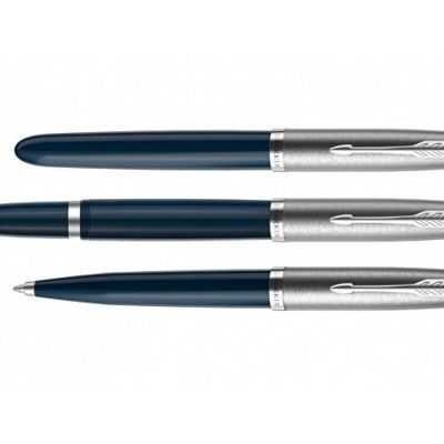 Перьевая ручка Parker 51 CORE MIDNIGHT BLUE CT, перо: F, цвет чернил: black, в подарочной упаковке.