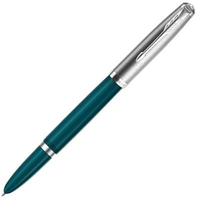 Перьевая ручка Parker 51 CORE TEAL BLUE CT, перо: F, цвет чернил: black, в подарочной упаковке.