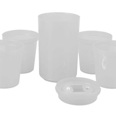 Набор Plastglass: 4 стакана с открывалкой, белый
