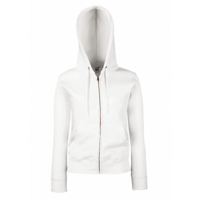 Толстовка "Lady-Fit Hooded Sweat Jacket", белый_XL, 75% х/б, 25% п/э, 280 г/м2