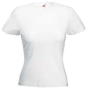 Футболка "Lady-Fit Crew Neck T", белый_L, 95% х/б, 5% эластан, 200 г/м2
