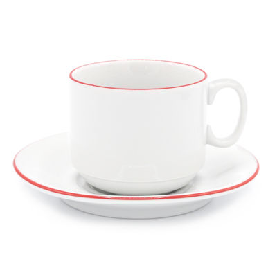 Чайная пара фарфоровая 220см³ экспресс Палитра, красный, в коробке