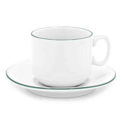 Чайная пара фарфоровая  220см³ экспресс Палитра, зеленый, в коробке