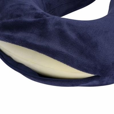 Подушка Basic из микрофибры с эффектом памяти U-shape, синий (P)