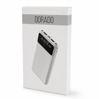 Внешний аккумулятор Dorado 10 000 mAh с фонариком, белый
