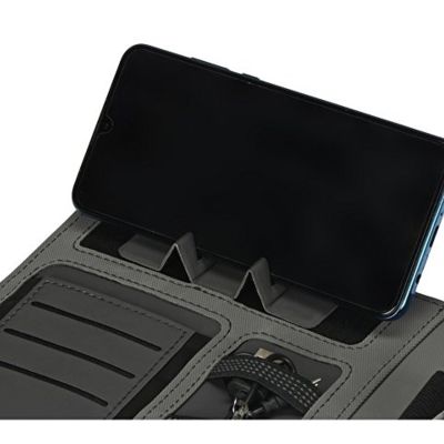 Органайзер с беспроводной зарядкой 5000 mAh Powernote, светло-серый (P)