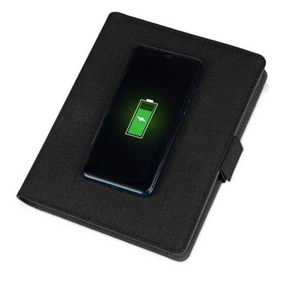 Органайзер с беспроводной зарядкой 5000 mAh Powernote, темно-серый (P)