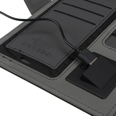 Органайзер с беспроводной зарядкой 5000 mAh Powernote, темно-серый (P)