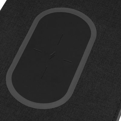 Органайзер с беспроводной зарядкой 5000 mAh Powernote, темно-серый (P)