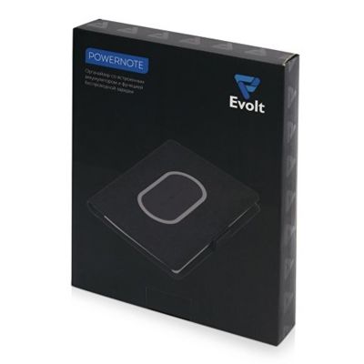 Органайзер с беспроводной зарядкой 5000 mAh Powernote, темно-серый (P)