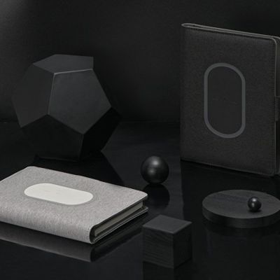 Органайзер с беспроводной зарядкой 5000 mAh Powernote, темно-серый (P)