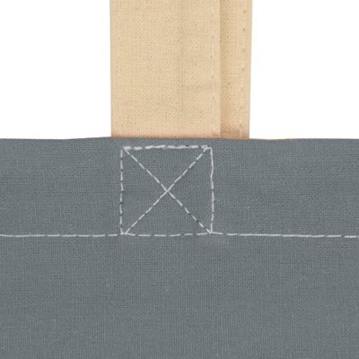 Сумка для шопинга Twin двухцветная из хлопка, 180 г/м2, серый/натуральный