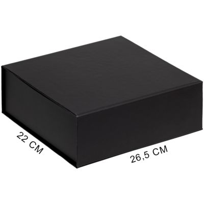 Подарочная коробка, размер 25*21*8,5 см, Solution Prestige Linen с магнитным клапаном, черная,