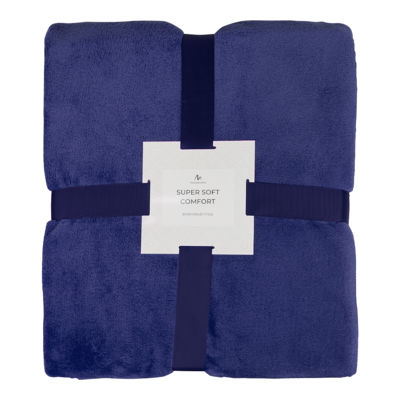 Плед мягкий флисовый Super Soft  Comfort Travel, 125*170 см, темно-синий