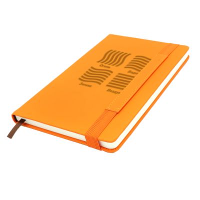 Блокнот A5 Champion в твёрдом переплёте с широкой застёжкой, оранжевый