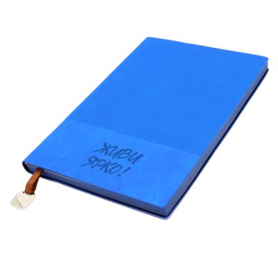 Блокнот A5 Shell в мягком переплёте c металлической биркой, синий