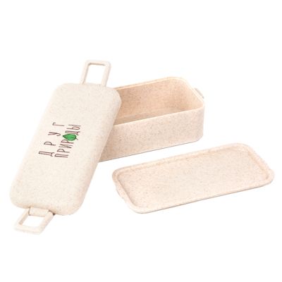 Ланчбокс (контейнер для еды) Bricker из пшеничного волокна, бежевый