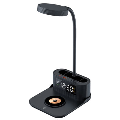 Лампа-органайзер Crolly c беспроводной зарядкой 15W, черный