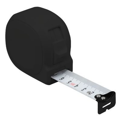 Рулетка Tools Standart, 5 метров, черная, пластиковая, с ремешком