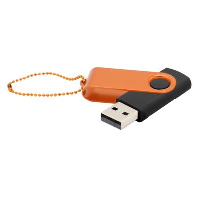 Флешка Designer To Go 2.0 USB 16Gb, черный/оранжевый