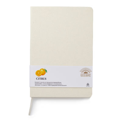 Блокнот из растительного сырья Tutti Frutti в твёрдом переплёте, цитрусовый