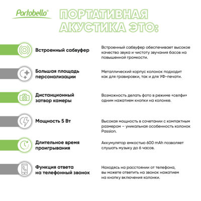 Беспроводная колонка Passion 80dB 600 mAh (Bluetooth 5.0), черная