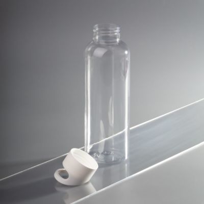 Бутылка для воды Plaske, прозрачная с белой крышкой